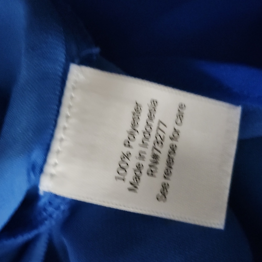 Nine West Royal Blue Button-Down Short Sleeved Shirt - Picture 5 of 9